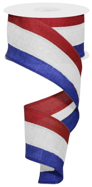 a roll of red, white and blue ribbon