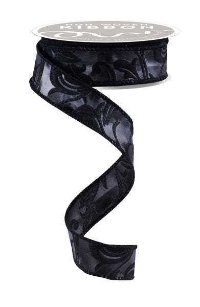 a black ribbon on a white background