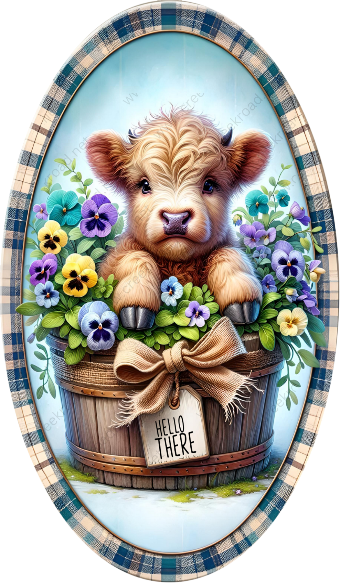 a painting of a teddy bear sitting in a basket of flowers