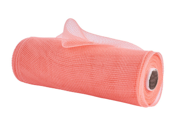 a roll of pink mesh on a white background
