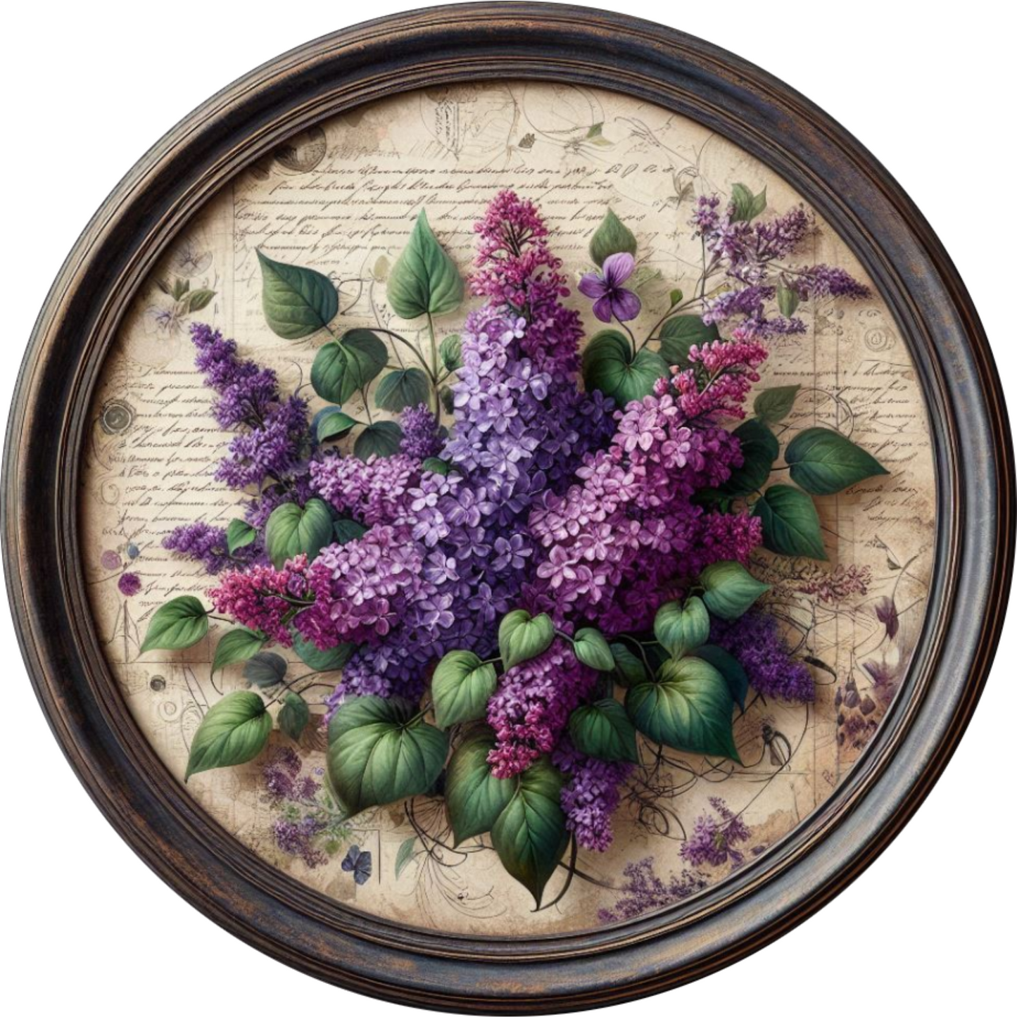 a painting of a bunch of purple flowers