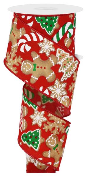 a roll of red and gold christmas ribbon
