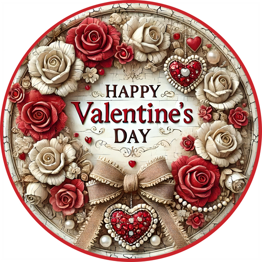 a happy valentine's day card with roses and hearts