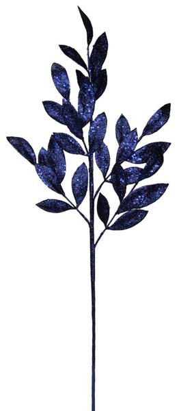 a blue plant with leaves on a white background