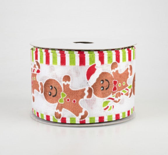 a roll of christmas ribbon on a white background