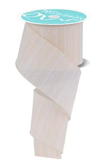 a roll of white ribbon with a turquoise label on it.