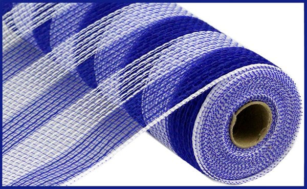 a roll of blue mesh on a white background