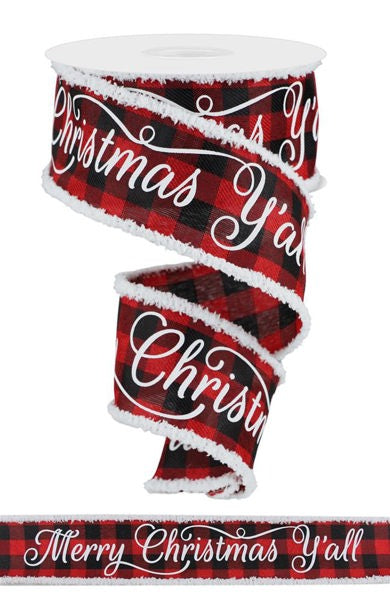 a christmas ribbon with the words merry christmas y'all on it