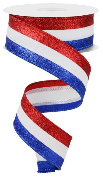 a red, white and blue ribbon with a red, white, and blue stripe