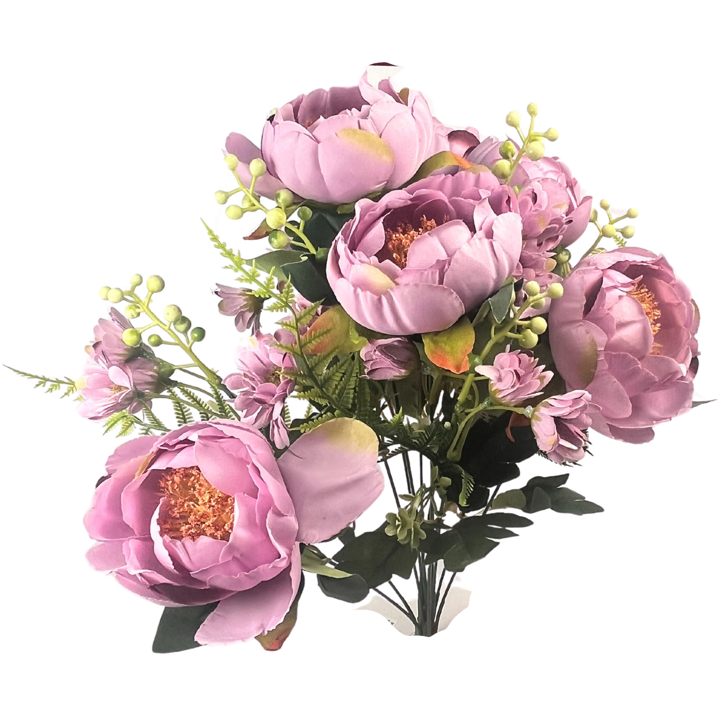a bouquet of pink flowers on a white background