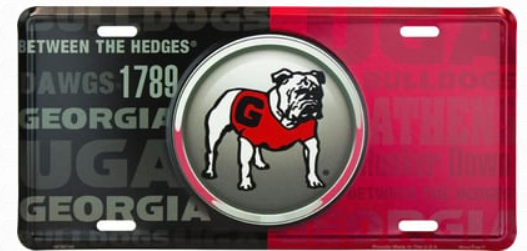 a license plate with a bulldog on it