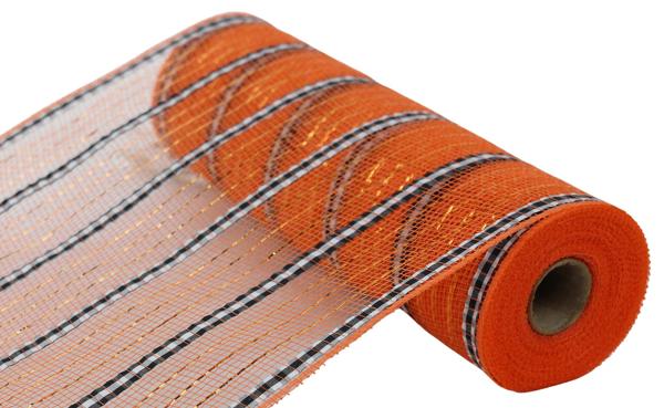 a roll of orange mesh on a white background