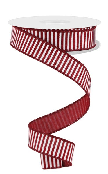 a red and white striped ribbon on a white background