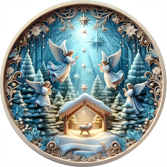 a plate with a nativity scene on it