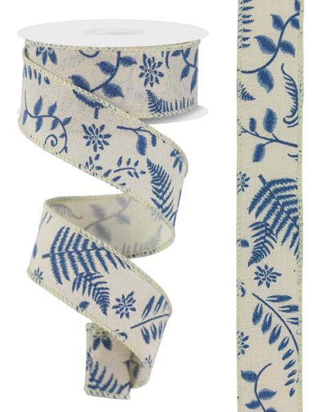 a roll of blue and white ribbon next to a roll of white tape