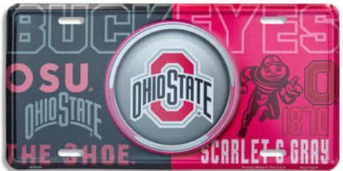 a license plate with the word ohio state on it