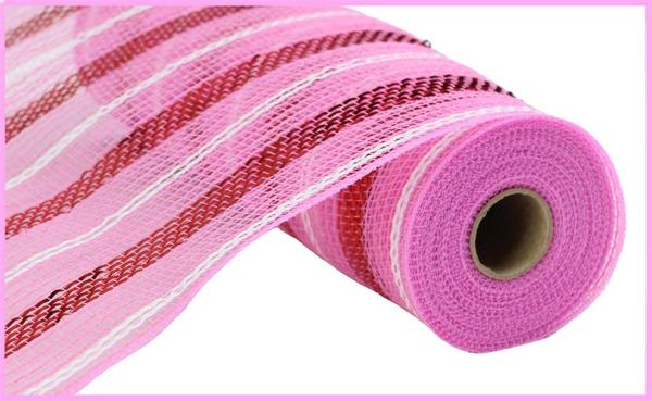a roll of pink mesh with a pink border
