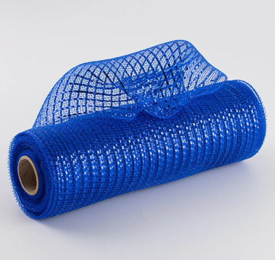 a roll of blue mesh on a white background