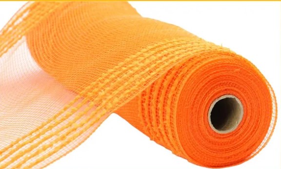 A roll of bright orange mesh material.