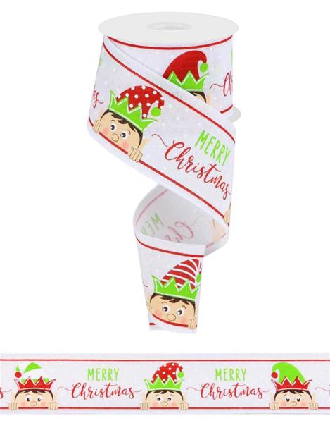 a roll of christmas ribbon with a cartoon character on it