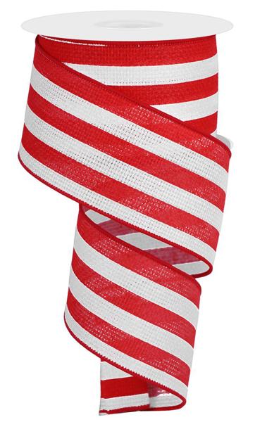 a red and white striped ribbon on a white background