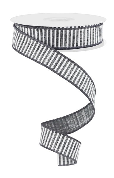 a black and white striped ribbon on a white background