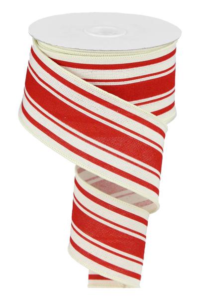a red and white striped ribbon on a white background