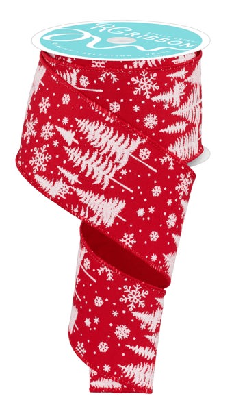 a roll of red and white christmas ribbon