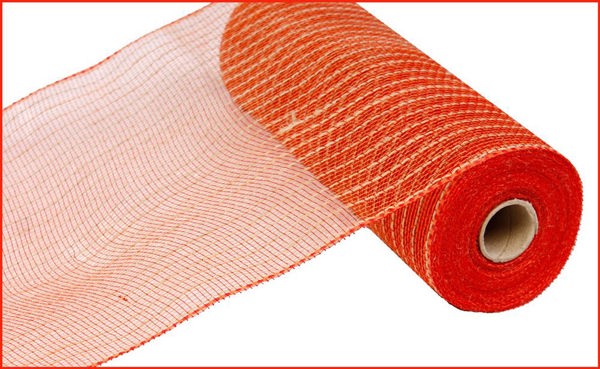 a roll of orange mesh on a white background