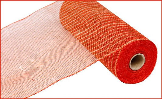 a roll of orange mesh on a white background