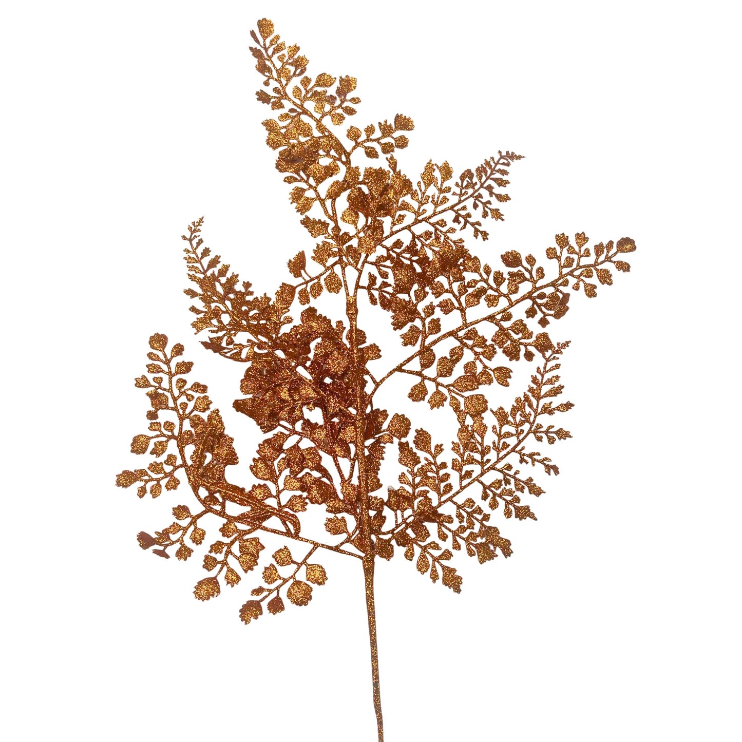 a golden, leafy branch with intricate patterns and textures, creating a visually striking and detailed representation of a plant or tree.