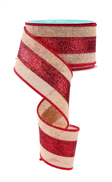 a red and white striped ribbon on a white background