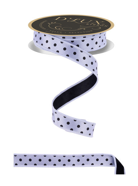 a white and black polka dot ribbon on a white background