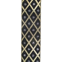 a decorative black and gold wall hanging