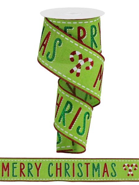 a roll of christmas ribbon with the words merry christmas on it