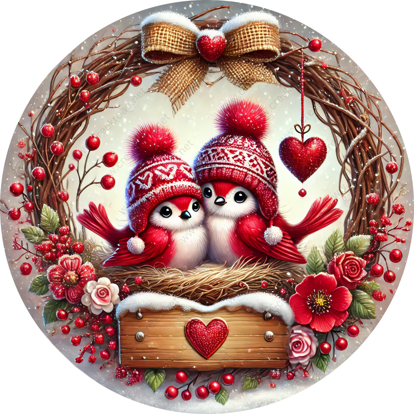 a couple of birds sitting on top of a wooden box