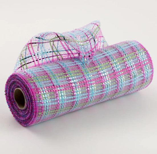a roll of colorful fabric on a white background