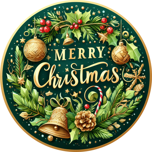 Merry Christmas Festive Wreath Sign