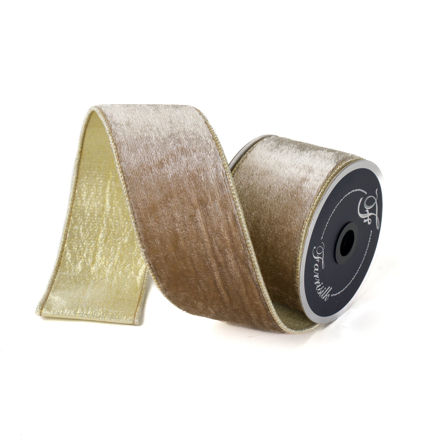2.5" x 10 yd. Farrisilk Velvet Sheen Platinum Designer Ribbon-RK467-51