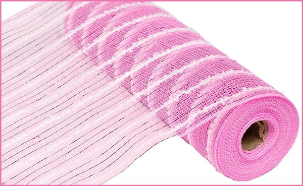 a roll of pink mesh on a white background