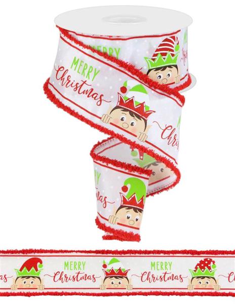 a roll of christmas ribbon with a cartoon character on it