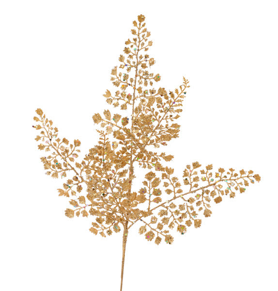 a golden, leafy plant with intricate, detailed patterns.