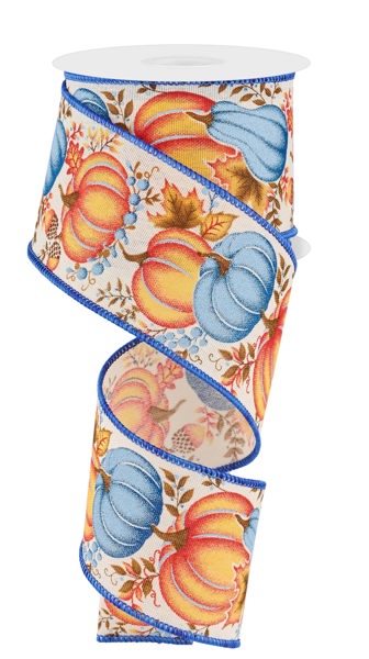 a roll of ribbon with pumpkins on it