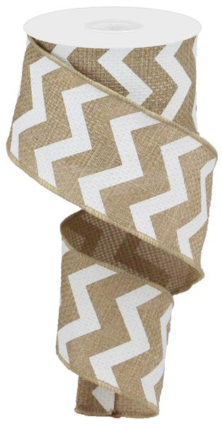 a roll of brown and white chevron ribbon