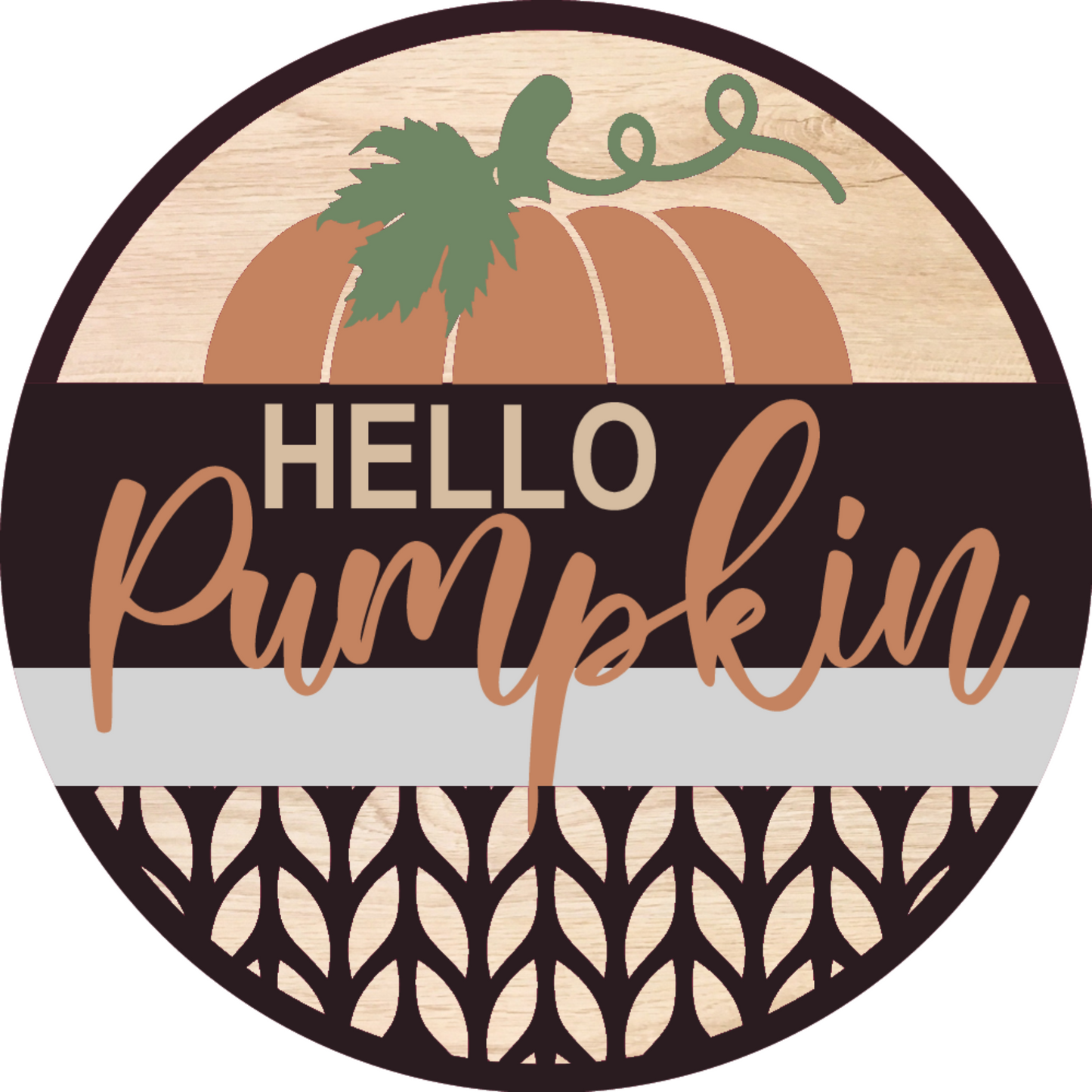 a wooden sign that says hello pumpkin
