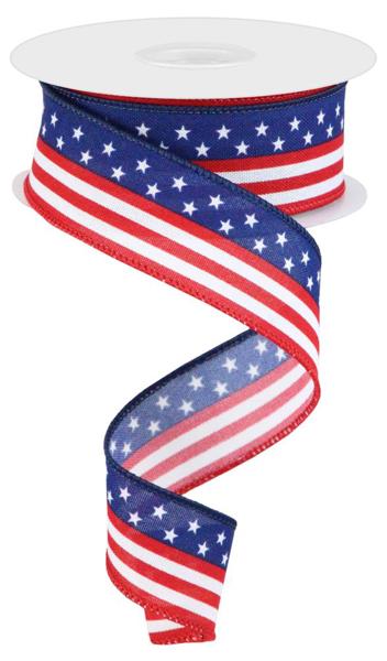 a red, white and blue ribbon with stars on it