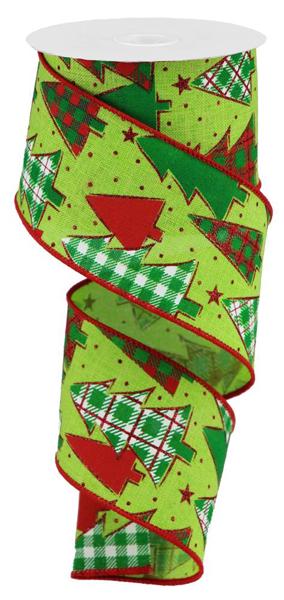a roll of green and red christmas ribbon