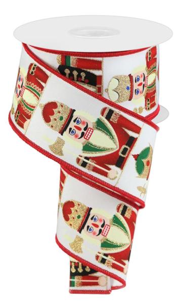 a roll of christmas ribbon on a white background