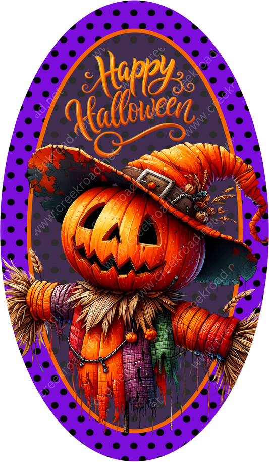 a happy halloween pumpkin with a witch hat