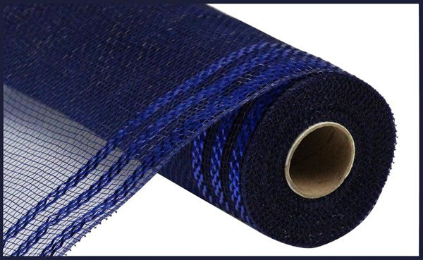 a roll of blue mesh on a white background